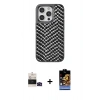MARSİLYAN™- iPhone 14 Pro Max Kılıf Vadi Özel Seri - Siyah Buffer Hayalet Cam Ekran Koruyucu + Bilvis Titan Kamera Lens - SH