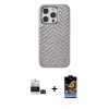 MARSİLYAN™- iPhone 14 Pro Max Kılıf Vadi Özel Seri - Siyah Buffer Hayalet Cam Ekran Koruyucu + Bilvis Titan Kamera Lens - SH