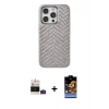 MARSİLYAN™- iPhone 14 Pro Max Kılıf Vadi Özel Seri - Siyah Buffer Hayalet Cam Ekran Koruyucu + Bilvis Titan Kamera Lens - DNMR
