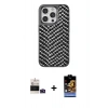 MARSİLYAN™- iPhone 14 Pro Max Kılıf Vadi Özel Seri - Siyah Buffer Hayalet Cam Ekran Koruyucu + Bilvis Titan Kamera Lens - DNMR