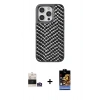 MARSİLYAN™- iPhone 14 Pro Max Kılıf Vadi Özel Seri - Siyah Buffer Hayalet Cam Ekran Koruyucu + Bilvis Titan Kamera Lens - GS
