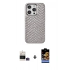 MARSİLYAN™- iPhone 14 Pro Max Kılıf Vadi Özel Seri - Siyah Buffer Hayalet Cam Ekran Koruyucu + Bilvis Titan Kamera Lens - GS