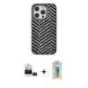 MARSİLYAN™- iPhone 14 Pro Max Kılıf Vadi Özel Seri - Siyah Polymer Nano Ekran Koruyucu + Bilvis Titan Kamera Lens - SH