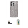 MARSİLYAN™- iPhone 14 Pro Max Kılıf Vadi Özel Seri - Siyah Polymer Nano Ekran Koruyucu + Bilvis Titan Kamera Lens - GS