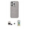 MARSİLYAN™- iPhone 14 Pro Max Kılıf Vadi Özel Seri - Siyah Polymer Nano Ekran Koruyucu + Bilvis Titan Kamera Lens - SH