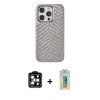 MARSİLYAN™- iPhone 14 Pro Max Kılıf Vadi Özel Seri - Siyah Polymer Nano Ekran Koruyucu + PVD Metal Kamera Lens - TU
