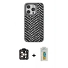 MARSİLYAN™- iPhone 14 Pro Max Kılıf Vadi Özel Seri - Siyah Polymer Nano Ekran Koruyucu + PVD Metal Kamera Lens - TU