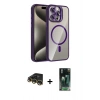 MARSİLYAN™- iPhone 14 Pro Max Kılıf Yadigar Asil Koleksiyonu - Şeffaf 360 Full Body Arka Koruyucu + Raze Metal Kamera Lens - GD