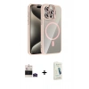 MARSİLYAN™- iPhone 14 Pro Max Kılıf Yadigar Asil Koleksiyonu - Şeffaf Pasifik Cam Ekran Koruyucu + Derin Mor Bilvis Titan Kamera Lens