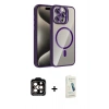 MARSİLYAN™- iPhone 14 Pro Max Kılıf Yadigar Asil Koleksiyonu - Şeffaf Pasifik Cam Ekran Koruyucu + PVD Metal Kamera Lens - TU