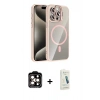 MARSİLYAN™- iPhone 14 Pro Max Kılıf Yadigar Asil Koleksiyonu - Şeffaf Pasifik Cam Ekran Koruyucu + PVD Metal Kamera Lens - TU