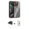 MARSİLYAN™- iPhone 14 Pro Max Kılıf Yadigar Asil Koleksiyonu - Şeffaf Pasifik Cam Ekran Koruyucu + Raze Metal Kamera Lens - GS