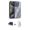 MARSİLYAN™- iPhone 14 Pro Max Kılıf Yadigar Asil Koleksiyonu - Şeffaf Pasifik Cam Ekran Koruyucu + Raze Metal Kamera Lens - GS