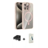 MARSİLYAN™- iPhone 14 Pro Max Kılıf Yadigar Asil Koleksiyonu - Şeffaf Pasifik Cam Ekran Koruyucu + Raze Metal Kamera Lens - GS