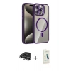 MARSİLYAN™- iPhone 14 Pro Max Kılıf Yadigar Asil Koleksiyonu - Şeffaf Pasifik Cam Ekran Koruyucu + Raze Metal Kamera Lens - GS