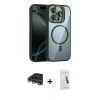 MARSİLYAN™- iPhone 14 Pro Max Kılıf Yadigar Asil Koleksiyonu - Şeffaf Pasifik Cam Ekran Koruyucu + Raze Metal Kamera Lens - GS