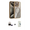 MARSİLYAN™- iPhone 14 Pro Max Kılıf Yadigar Asil Koleksiyonu - Şeffaf Pasifik Cam Ekran Koruyucu + Siyah Bilvis Titan Kamera Lens