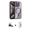 MARSİLYAN™- iPhone 14 Pro Max Kılıf Yadigar Asil Koleksiyonu - Şeffaf Pasifik Cam Ekran Koruyucu + Siyah Bilvis Titan Kamera Lens
