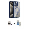 MARSİLYAN™- iPhone 14 Pro Max Kılıf Yadigar Asil Koleksiyonu - Şeffaf Royal Nano Ekran Koruyucu + Bilvis Titan Kamera Lens - GS