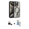 MARSİLYAN™- iPhone 14 Pro Max Kılıf Yadigar Asil Koleksiyonu - Şeffaf Royal Nano Ekran Koruyucu + Bilvis Titan Kamera Lens - SH