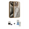 MARSİLYAN™- iPhone 14 Pro Max Kılıf Yadigar Asil Koleksiyonu - Şeffaf Royal Nano Ekran Koruyucu + Bilvis Titan Kamera Lens - GD