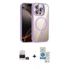 MARSİLYAN™- iPhone 14 Pro Max Kılıf Yadigar Asil Koleksiyonu - Şeffaf Royal Nano Ekran Koruyucu + Bilvis Titan Kamera Lens - GD