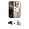 MARSİLYAN™- iPhone 14 Pro Max Kılıf Yadigar Asil Koleksiyonu - Şeffaf Royal Nano Ekran Koruyucu + Raze Metal Kamera Lens - GD