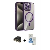 MARSİLYAN™- iPhone 14 Pro Max Kılıf Yadigar Asil Koleksiyonu - Şeffaf Royal Nano Ekran Koruyucu + Raze Metal Kamera Lens - GD