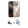 MARSİLYAN™- iPhone 14 Pro Max Kılıf Yadigar Asil Koleksiyonu - Şeffaf Royal Nano Ekran Koruyucu + Bilvis Titan Kamera Lens - GS