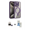 MARSİLYAN™- iPhone 14 Pro Max Kılıf Yadigar Asil Koleksiyonu - Şeffaf Royal Nano Ekran Koruyucu + Bilvis Titan Kamera Lens - GS