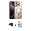 MARSİLYAN™- iPhone 14 Pro Max Kılıf Yadigar Asil Koleksiyonu - Şeffaf Royal Nano Ekran Koruyucu + Raze Metal Kamera Lens - GS
