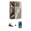 MARSİLYAN™- iPhone 14 Pro Max Kılıf Yadigar Asil Koleksiyonu - Siyah 18D Cam Ekran Koruyucu + Bilvis Titan Kamera Lens - SH