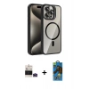 MARSİLYAN™- iPhone 14 Pro Max Kılıf Yadigar Asil Koleksiyonu - Siyah 18D Cam Ekran Koruyucu + Bilvis Titan Kamera Lens - DNMR