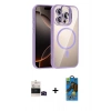MARSİLYAN™- iPhone 14 Pro Max Kılıf Yadigar Asil Koleksiyonu - Siyah 18D Cam Ekran Koruyucu + Bilvis Titan Kamera Lens - SH
