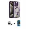MARSİLYAN™- iPhone 14 Pro Max Kılıf Yadigar Asil Koleksiyonu - Siyah 18D Cam Ekran Koruyucu + Bilvis Titan Kamera Lens - DNMR