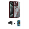 MARSİLYAN™- iPhone 14 Pro Max Kılıf Yadigar Asil Koleksiyonu - Siyah 18D Cam Ekran Koruyucu + Raze Metal Kamera Lens - GS