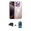 MARSİLYAN™- iPhone 14 Pro Max Kılıf Yadigar Asil Koleksiyonu - Siyah 18D Cam Ekran Koruyucu + Raze Metal Kamera Lens - GS
