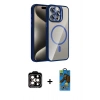 MARSİLYAN™- iPhone 14 Pro Max Kılıf Yadigar Asil Koleksiyonu - Siyah 18D Cam Ekran Koruyucu + PVD Metal Kamera Lens - TU