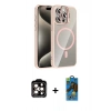 MARSİLYAN™- iPhone 14 Pro Max Kılıf Yadigar Asil Koleksiyonu - Siyah 18D Cam Ekran Koruyucu + PVD Metal Kamera Lens - TU