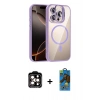 MARSİLYAN™- iPhone 14 Pro Max Kılıf Yadigar Asil Koleksiyonu - Siyah 18D Cam Ekran Koruyucu + PVD Metal Kamera Lens - TU