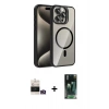 MARSİLYAN™- iPhone 14 Pro Max Kılıf Yadigar Asil Koleksiyonu - Siyah 360 Mat Full Body Arka Koruyucu + Bilvis Titan Kamera Lens - GD