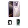 MARSİLYAN™- iPhone 14 Pro Max Kılıf Yadigar Asil Koleksiyonu - Siyah 360 Mat Full Body Arka Koruyucu + PVD Metal Kamera Lens - TU