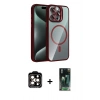 MARSİLYAN™- iPhone 14 Pro Max Kılıf Yadigar Asil Koleksiyonu - Siyah 360 Mat Full Body Arka Koruyucu + PVD Metal Kamera Lens - TU