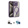 MARSİLYAN™- iPhone 14 Pro Max Kılıf Yadigar Asil Koleksiyonu - Siyah 3D Antistatik Cam Ekran Koruyucu + Bilvis Titan Kamera Lens - DNMR
