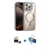 MARSİLYAN™- iPhone 14 Pro Max Kılıf Yadigar Asil Koleksiyonu - Siyah 3D Antistatik Cam Ekran Koruyucu + Bilvis Titan Kamera Lens - DNMR