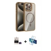 MARSİLYAN™- iPhone 14 Pro Max Kılıf Yadigar Asil Koleksiyonu - Siyah 3D Antistatik Cam Ekran Koruyucu + Bilvis Titan Kamera Lens - DNMR