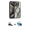 MARSİLYAN™- iPhone 14 Pro Max Kılıf Yadigar Asil Koleksiyonu - Siyah 3D Antistatik Cam Ekran Koruyucu + Bilvis Titan Kamera Lens - SH