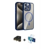 MARSİLYAN™- iPhone 14 Pro Max Kılıf Yadigar Asil Koleksiyonu - Siyah 3D Antistatik Cam Ekran Koruyucu + Raze Metal Kamera Lens - GD