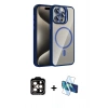 MARSİLYAN™- iPhone 14 Pro Max Kılıf Yadigar Asil Koleksiyonu - Siyah 3D Antistatik Cam Ekran Koruyucu + PVD Metal Kamera Lens - TU