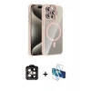 MARSİLYAN™- iPhone 14 Pro Max Kılıf Yadigar Asil Koleksiyonu - Siyah 3D Antistatik Cam Ekran Koruyucu + PVD Metal Kamera Lens - TU